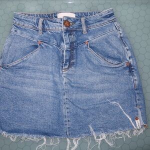 One Teaspoon Blue A-line Mini Skirt